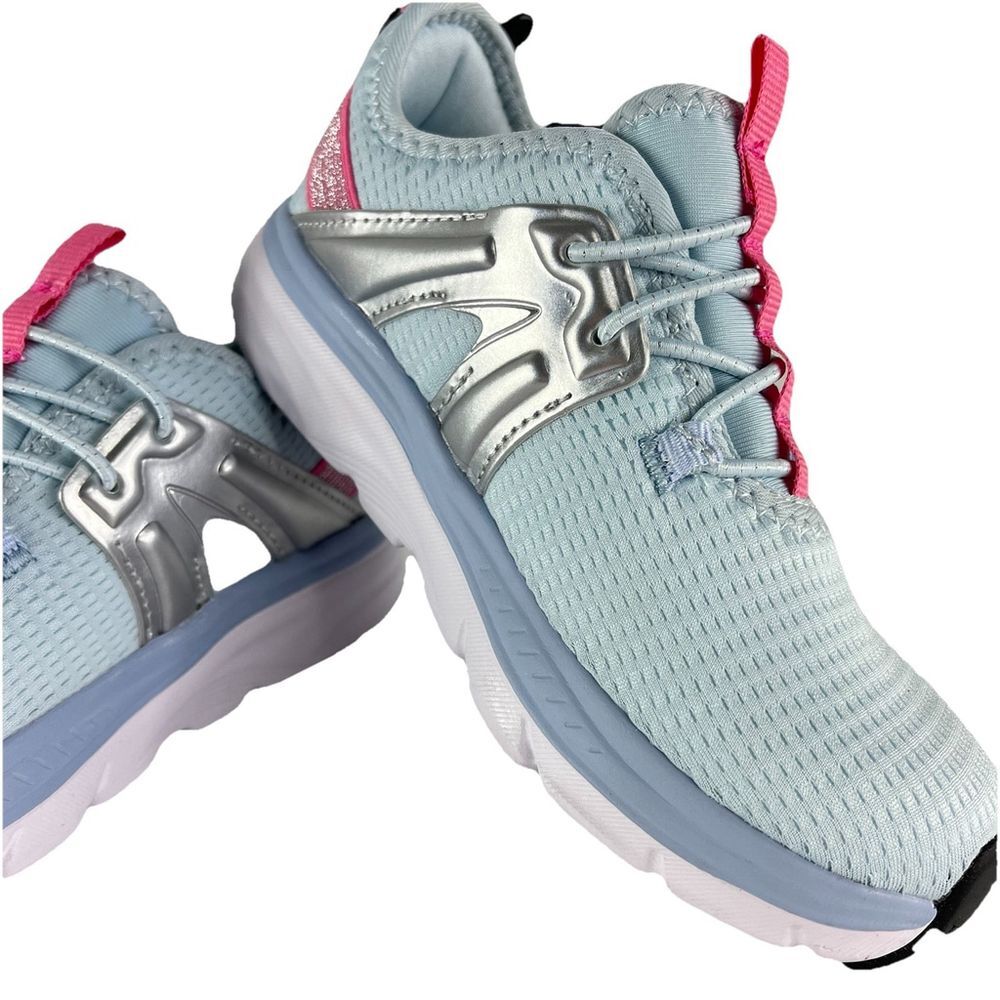 Athletic Works Jogger Sneakers Toddler Girl Size 11 Blue PinkComfort Rubber Sole - Picture 5 of 12